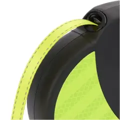 DDOXX 13.1 ft Retractable Small Dog Leashwith Strong Reflective Nylon Strips and Break & Lock System - Black & Yellow