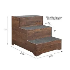unipaws Wooden Pet Stairs &ndash; Non-Slip for Dogs & Cats