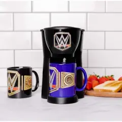 Uncanny Brands WWE Coffee Maker Gift Set with 2 Mugs - Caffeinate Like A Champion