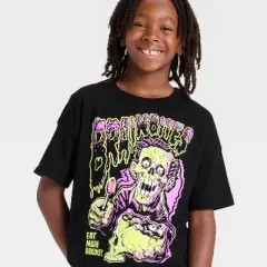 Boys' Short Sleeve Halloween Relaxed Oversized Fit T-Shirt - Cat & Jack&trade; Black