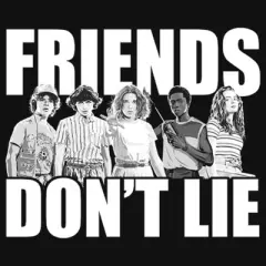 Girl's Stranger Things Friends Don't Lie Character Pose T-Shirt