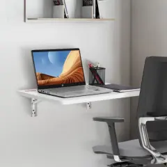 VEVOR Wall Mounted Folding Table, Wall Mount Drop Leaf Tables, Wooden Floating Desk for Dining, Laundry Room, Office, 23.6" x 15.6" Fold Down Desk