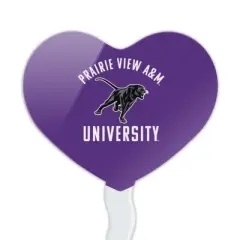 Prairie View A&M Panthers Logo Heart Love Cupcake Picks Toppers Decoration Set of 6