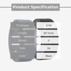 PSBM 24 Rolls Black Heavy Duty Duct Tape, 2" x 60 Yards 6 Mil, Waterproof for Outdoor