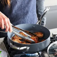 GreenPan Valencia Pro 4.5qt Saute Pan with Helper Handle & Lid Black