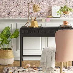 Minsmere Writing Desk with Drawers Black - Threshold&trade;