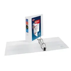 Avery 2" One Touch Slant Rings 540 Sheet Capacity Heavy-Duty NonStick View Binder White: Polypropylene, 4 Pockets