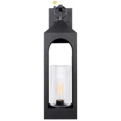 LamQee 20.87 inch Large Outdoor Wall Lights with Seeded Glass Modern Outdoor Wall Lantern Sconces with Dusk to Dawn Sensor