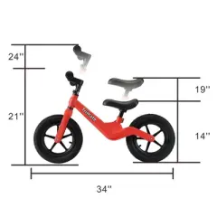 Trimate: Toddler 12" Red Balance Bike with Inflated Tire, Ages 3-5