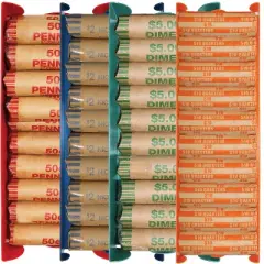 Nadex Coins&trade; Assorted Stackable Aluminum Coin Trays, 4 Pack in Multicolored