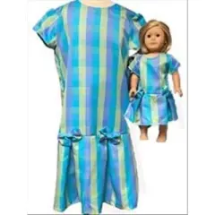 Size 14 Matching Girl And Doll Stripe And Bows Dresses