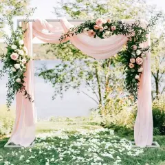Artloge 9.8Ft Flexible adjustment Wedding Arch Backdrop Stand Rectangle Curtain Frame Flower Decoration Shelf for Wedding Venue Garden Arbor Decor