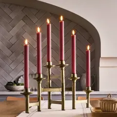 6ct Taper Adjustable Brass Candelabra - Hearth & Hand&trade; with Magnolia