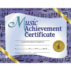 Hayes Publishing Music Achievement Certificate 8.5" x 11" Purple 30 Per Pack 3 Packs (H-VA536-3)