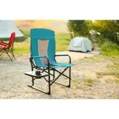 PAGED Outdoor Camping Chair,Oversized Portable Folding Camping Chair with Side Table and Pocket for Outdoor Travel Lawn Backyard