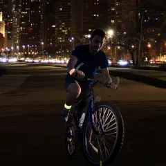 Unique Bargains Wrist Ankle High Visibility Reflective Bands Orange Green 4 Pcs