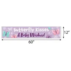 Big Dot of Happiness Beautiful Butterfly - Floral Baby Shower Decorations Party Banner