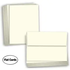 Hamilco Blank Cards and Envelopes - Flat 4.5" x 6.25" A6 Cream Cardstock Paper 80 lb Card Stock for Printer -100 Pack