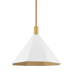 Troy Lighting Huntley 1 - Light Pendant in  Patina Brass/Soft White