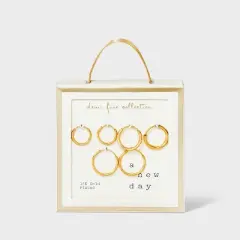 14K Gold Plated Trio Hoop Earring Set - A New Day&trade; Gold