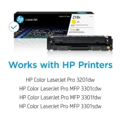 HP 218X Yellow High Yield Toner Cartridge Prints Up to 2500 Pages (W2182X)