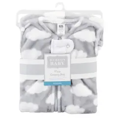 Hudson Baby Plush Sleeping Bag, Sack, Blanket, Gray Clouds Plush