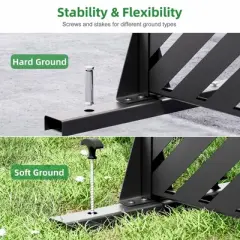 Lirago Outdoor Privacy Screen Privacy Fence Fence Panels Metal Garden Fencing -72x47 Black