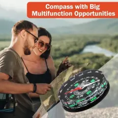 Unique Bargains Durable Portable Classic Circular Design Camping Compass 1.8" x 0.43" Black 1 Pc