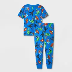 Toddler Boys' 4pc Marvel Black Panther & Hulk Snug Fit Pajama Set - Blue 12M