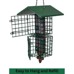 JCs Wildlife Quad Fleur de Lis Suet Feeder with Roof