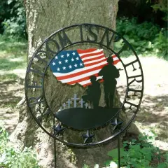 29" Steel Patriotic "Freedom Isn't Free" Wall D&eacute;cor/Ground Stake - Backyard Expressions