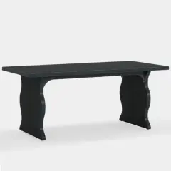 Gulches 63" Large Executive Desk, Home Office Spacious Computer Desk with Ample Leg Room, Sturdy Double PC Gaming Study Table, Black