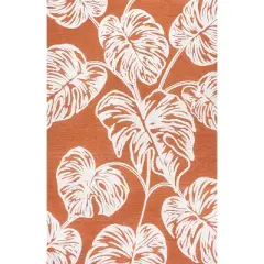 JONATHAN Y Tobago High-Low Two-Tone Monstera Leaf Floral Indoor/Outdoor Area Rug 