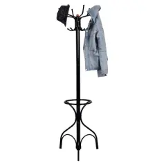 Costway Metal Coat Hat Rack Organizer Clothes Hanger Hooks Tree Stand Umbrella Holder