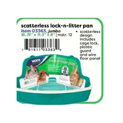 Ware Plastic Scatterless Lock-N-Litter Jumbo Pet Pan, Colors May Vary