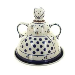 Blue Rose Polish Pottery 847 Zaklady Cheese Lady