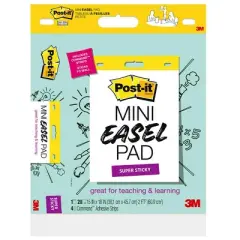 Post-it&reg; Super Sticky Mini Easel Pad, 15 x 18 Inches, 20 Sheets/Pad, Pack of 2