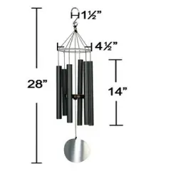 Nature's Melody Aureole Tunes Wind Chimes - 6-Tube Rustproof Aluminum Outdoor Windchime