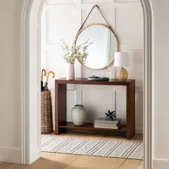 26" Wood Mirror with Pleather Strap Hanger - Threshold&trade; designed with Studio McGee