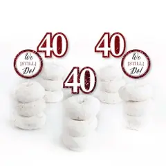 Big Dot of Happiness We Still Do - 40th Wedding Anniversary - Dessert Cupcake Toppers - Anniversary Party Clear Treat Picks - Set of 24