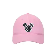 Disney Mickey & Minnie Mouse Polka Dot Ears Pink Unstructured Baseball Cap