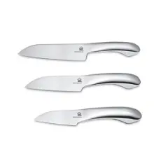 Haus Designer Curved 3Pc Stainless Steel Knife Set Silver