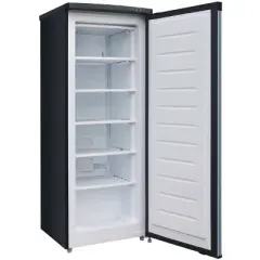 Frigidaire 6.5 cu ft Upright Freezer - Platinum: Stainless Steel Door, 6 Shelves, Reversible Door, Compressor Cooled