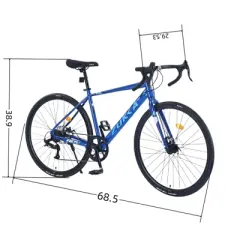 INFURNIC Bicycles, 27.5 Inch Road Bike for Women and Men, 7 Speed Road Bike, Blue, 68.8"*26.37"*39.37"