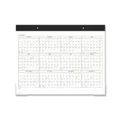 Two-Color Desk Pad, 21.75 x 17, White Sheets, Black Binding, Clear Corners, 12-Month (Jan to Dec): 2026