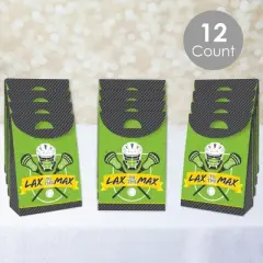 Big Dot of Happiness Lax to the Max Lacrosse Gift Favor Bags Party Goodie Boxes Set of 12