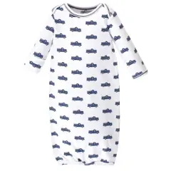 Touched by Nature Baby Boy Organic Cotton Long-Sleeve Gowns 3pk, Truck, 0-6 Months