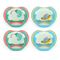 Philips Avent Ultra Air Pacifiers 6-18m - Chameleon/Sleeping Monkey Night - 4pk
