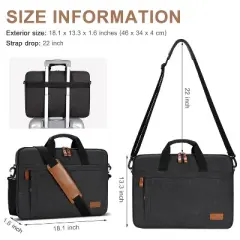 Laptop Bag 17 Inch, Computer Bags for Men Water-resistant Canvas Laptop Case Slim Laptop