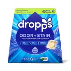 Dropps Laundry Odor & Stain Biobased Detergent Pods - Lavender Meadows - 40ct/12.6oz